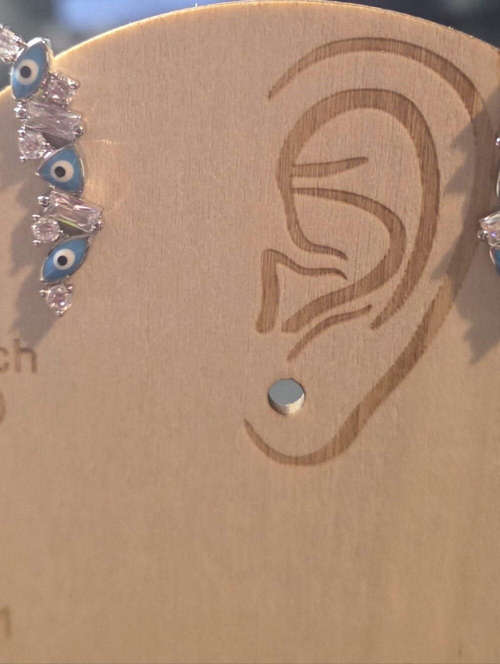 Blue Evil Eye Crystal Ear Cuff - Unbranded